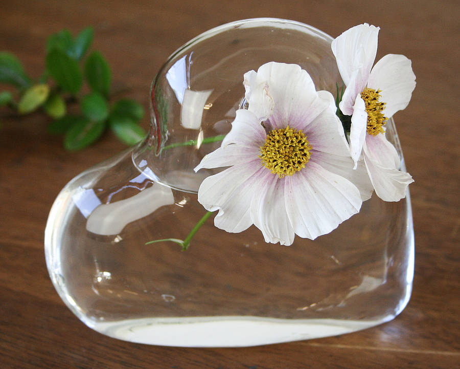glass vase 'heart' by bonnie and bell