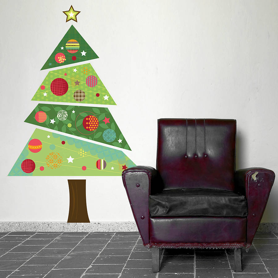 fabric christmas tree wall sticker by spin collective | notonthehighstreet.com