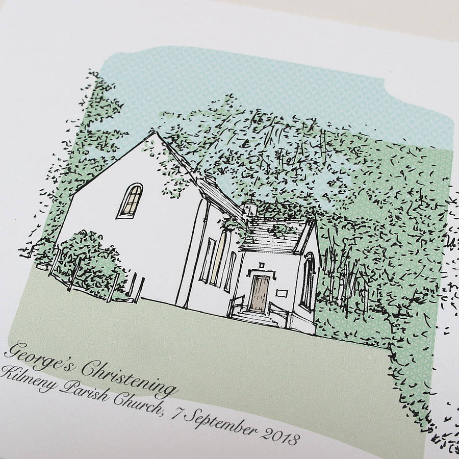 christening venue illustration by letterfest