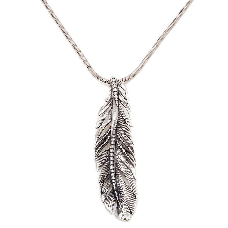 silver feather necklace by charlotte's web