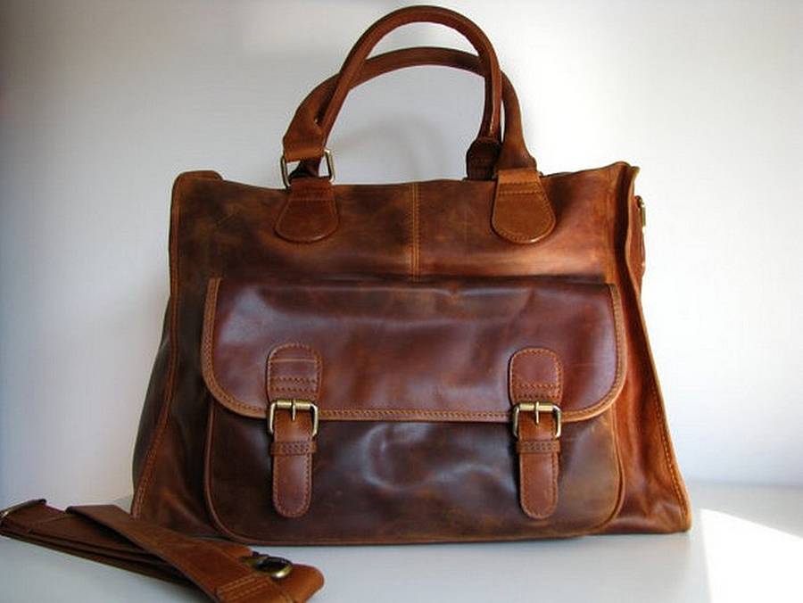 leather bag weekend travel holdall handbag handbags weekender purse brown bags handmade laptop joshua taylor overnight tan purses notonthehighstreet nomad