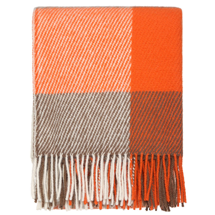 orange checked throw by dreamwool blanket co.
