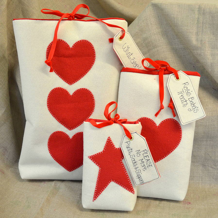 traditional personalised christmas bags by sew very traditional personalised christmas bags by sew very