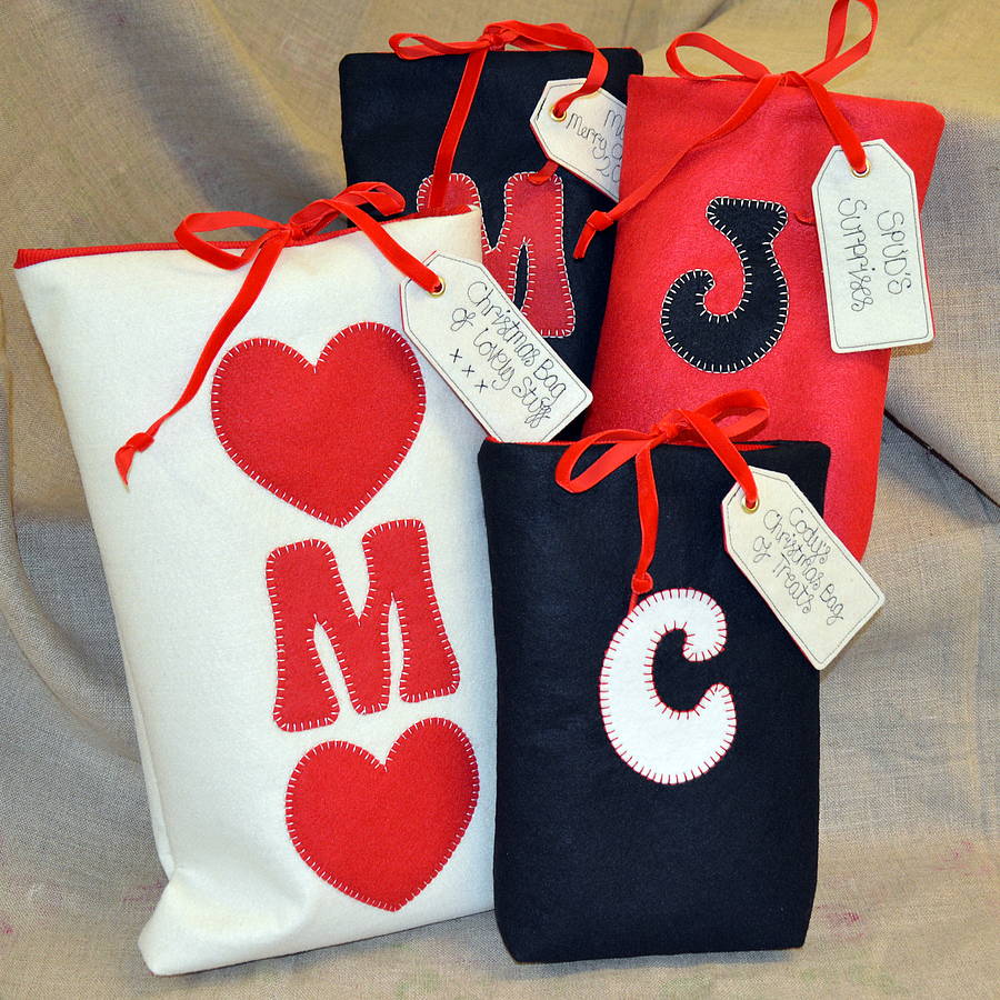 traditional personalised christmas bags by sew very traditional personalised christmas bags by sew very
