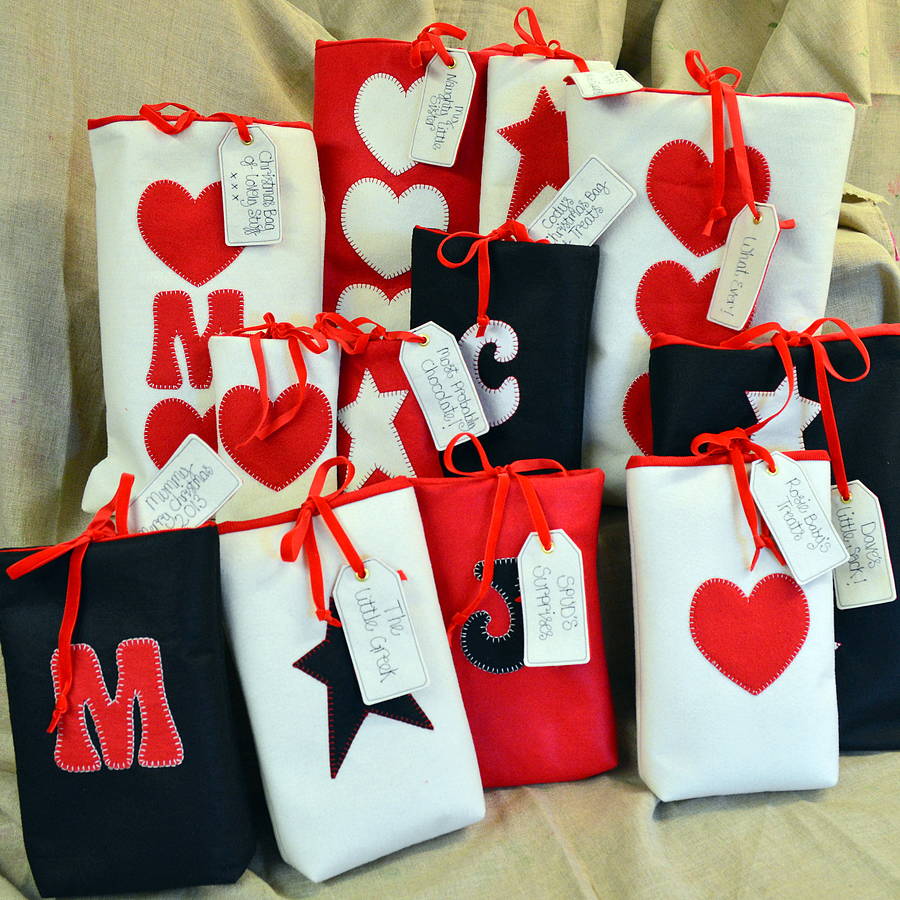 traditional personalised christmas bags by sew very traditional personalised christmas bags by sew very