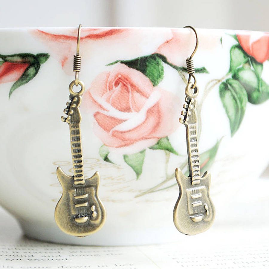 guitar earrings by