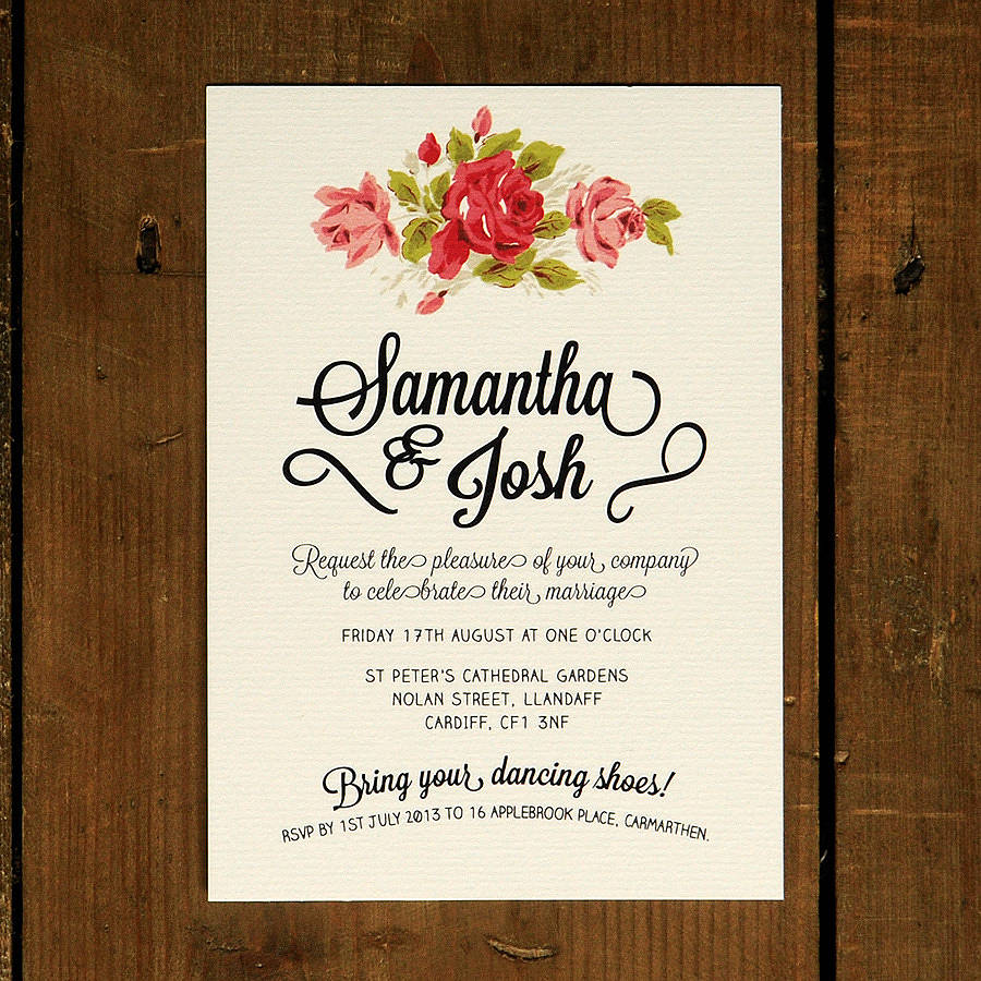 floral chalkboard wedding invitation by feel good wedding invitations | notonthehighstreet.com
