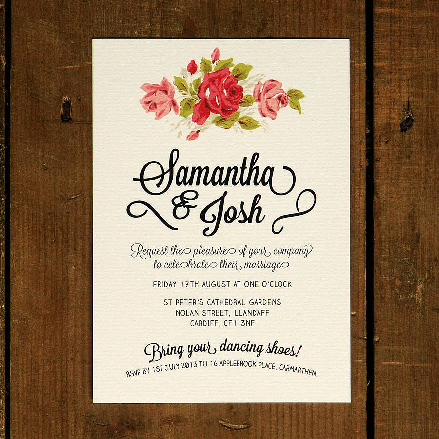 floral chalkboard wedding invitation by feel good wedding invitations