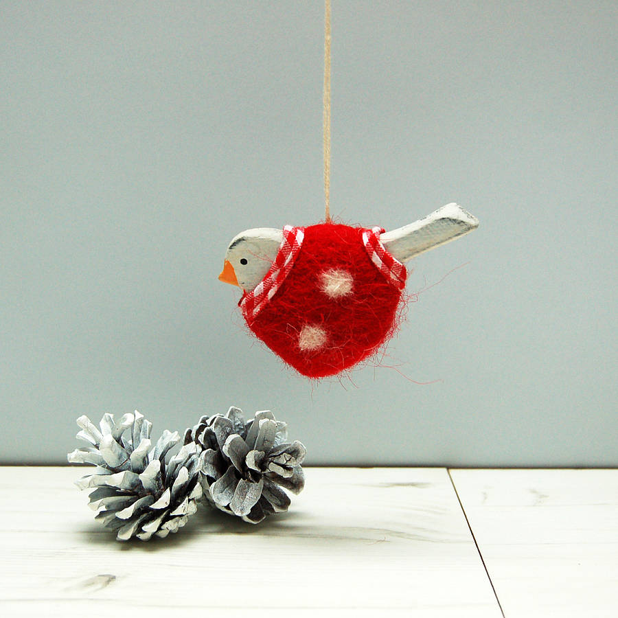 hanging spotty robin christmas decoration by spotty n hanging spotty robin christmas decoration by spotty n