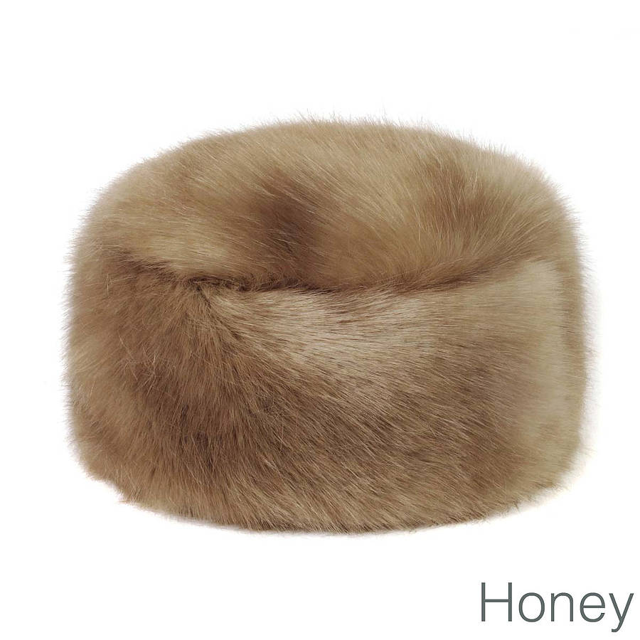 faux fur pillbox hats by helen moore