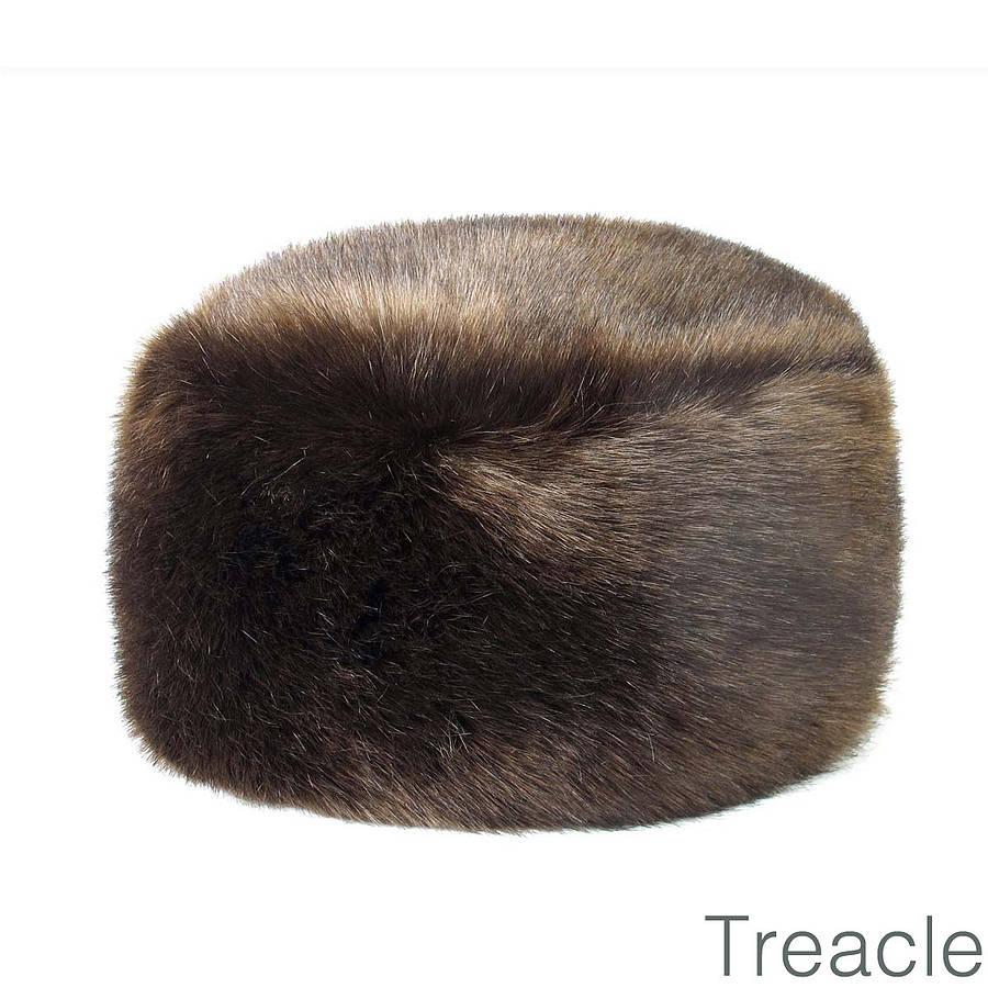 faux fur pillbox hats by helen moore