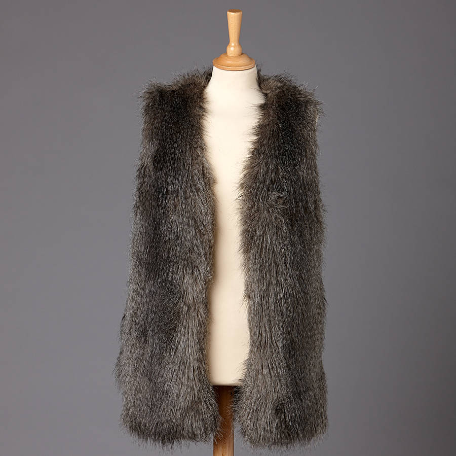 long faux fur gilet by kemp & co