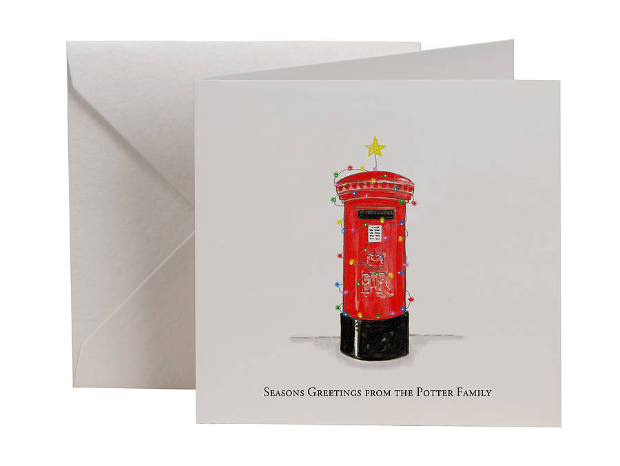 personalised 'post box christmas cards' by honey tree publishing