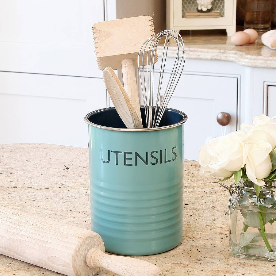 rustic utensil pot