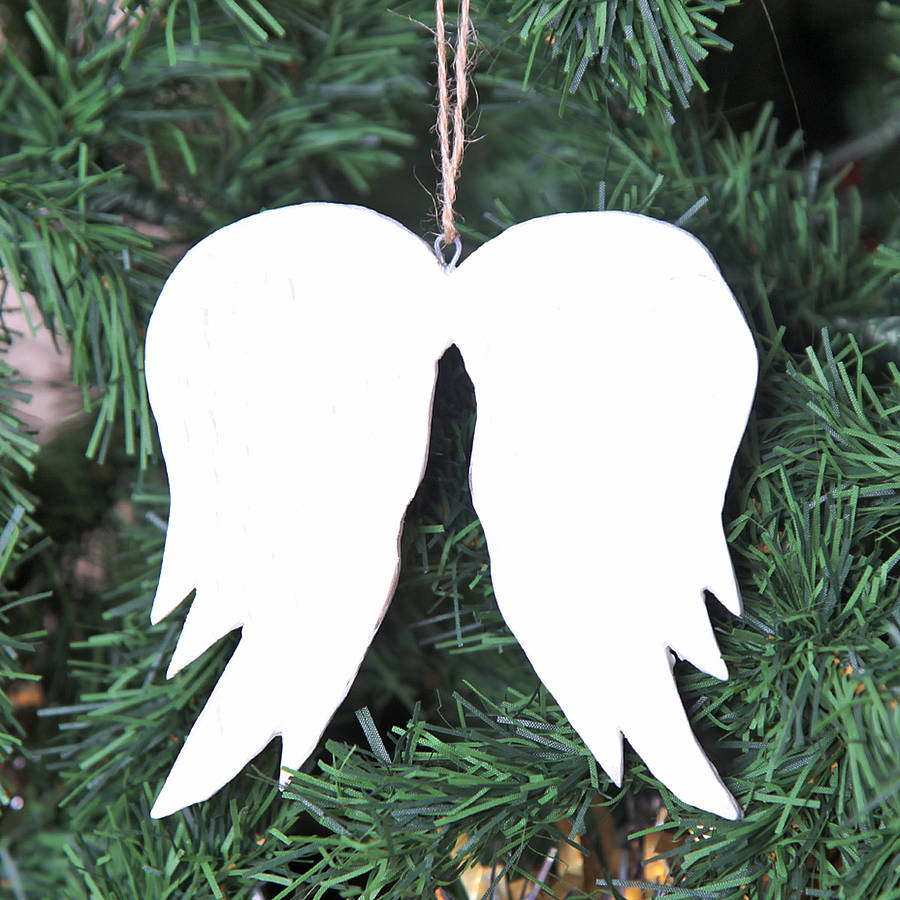 christmas angel wings tree decoration by red berry apple