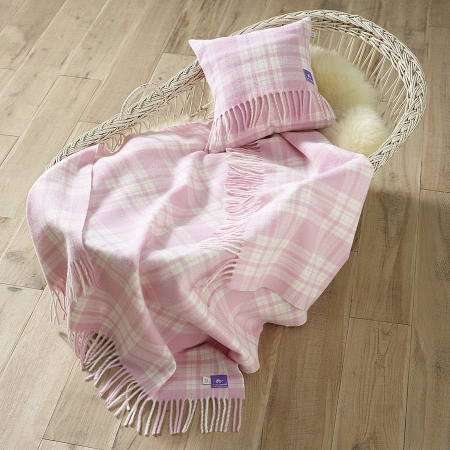 check design wool baby blanket by the wool room