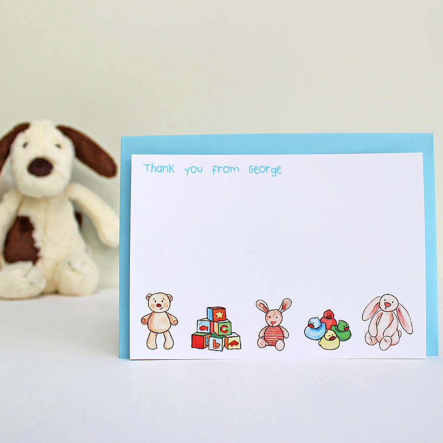 personalised children's notecards set by martha brook