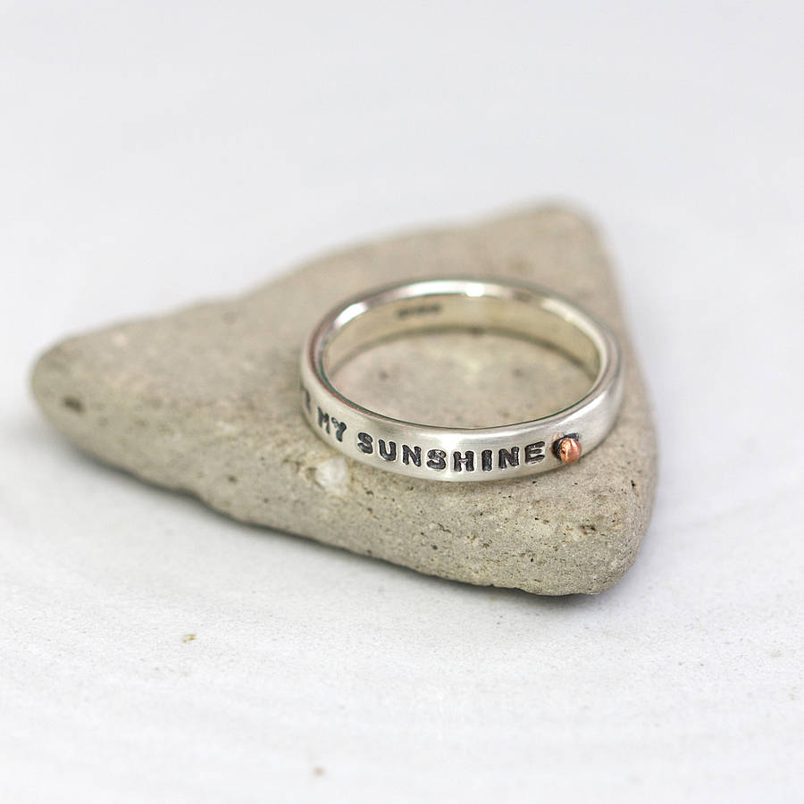'you are my sunshine' silver ring by notes