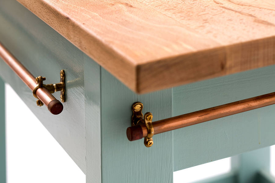 handmade kitchen island with painted base by the old school carpentry