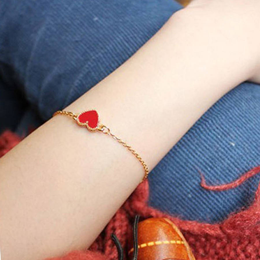 red heart charm bracelet by junk jewels
