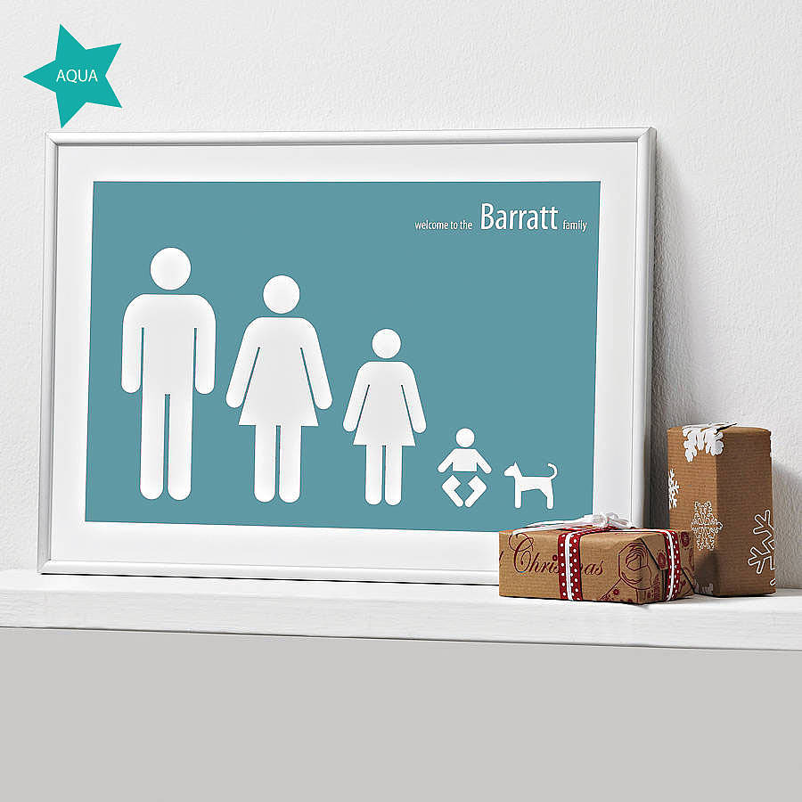 personalised family poster by a piece of | notonthehighstreet.com