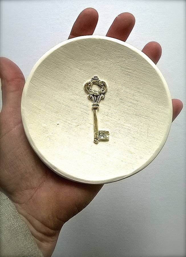 antique key ceramic bowl by little brick house ceramics