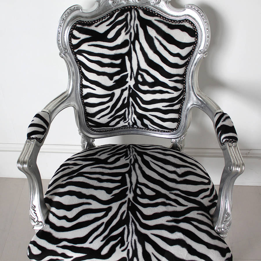 french zebra print chair by out there interiors