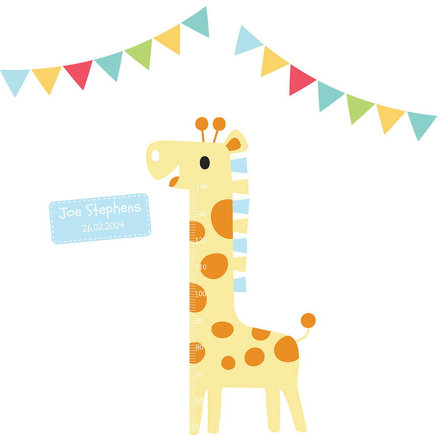 personalised childrens height chart stickers by parkins interiors