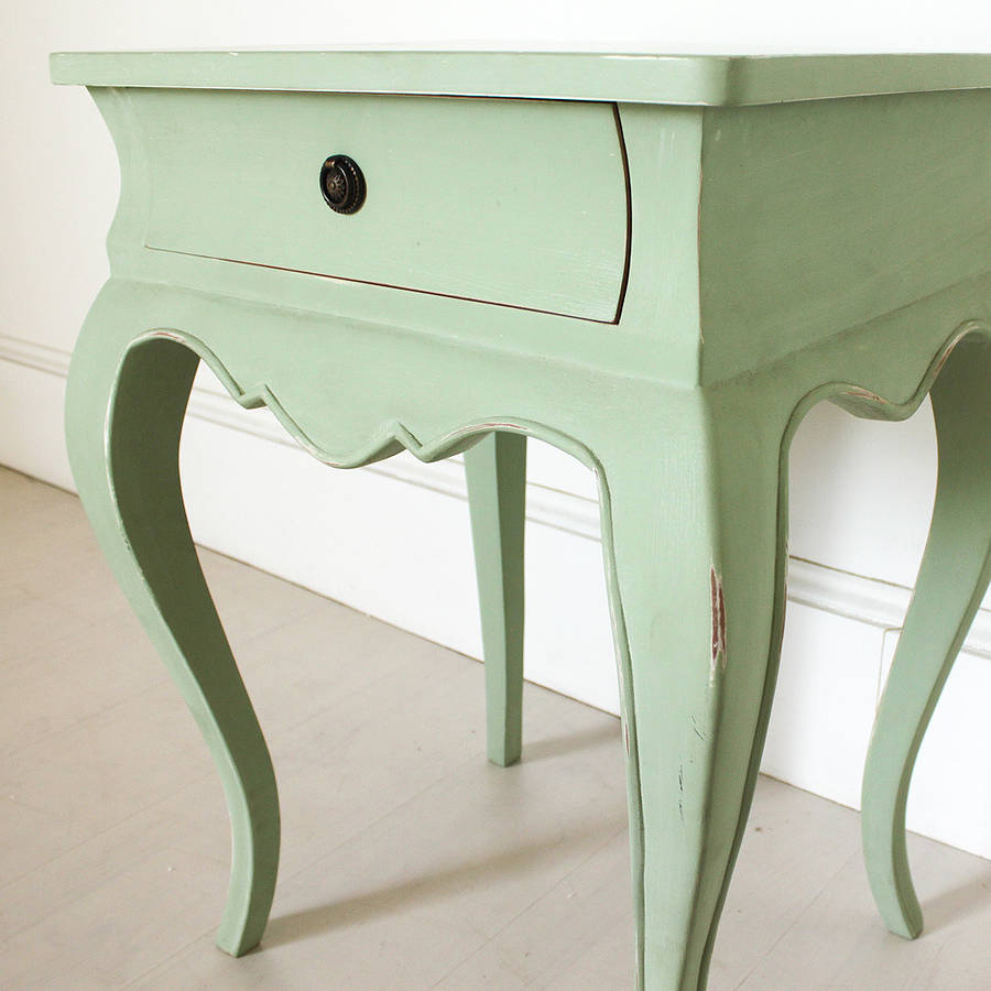 vintage green french bedside table by out there interiors