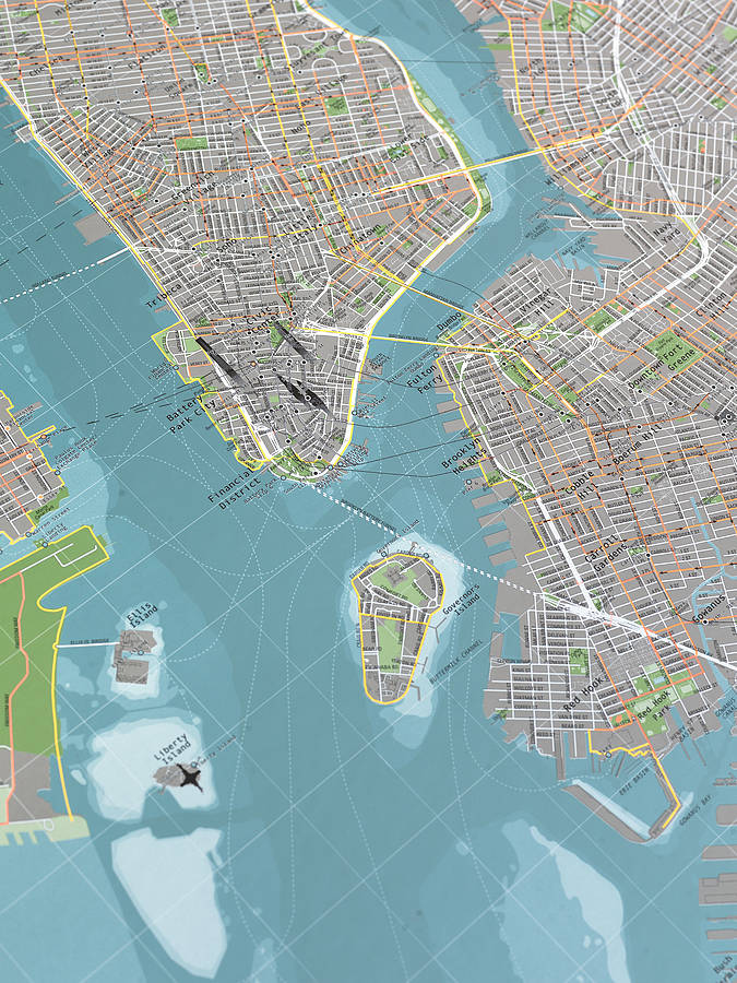 new york wall map by the future mapping company