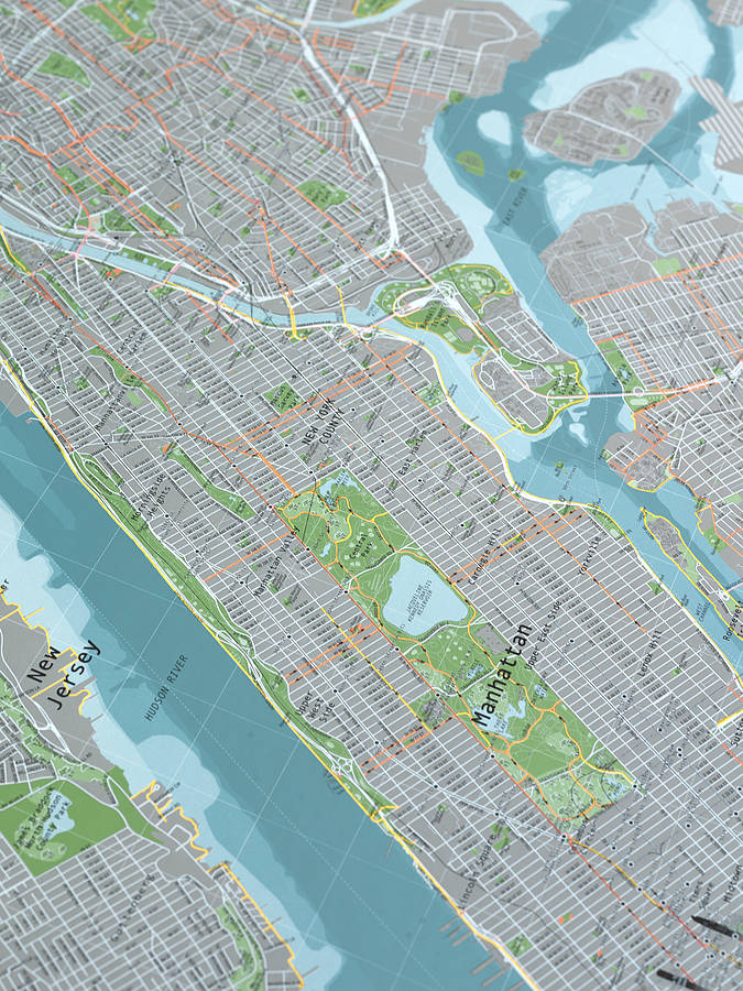 new york wall map by the future mapping company