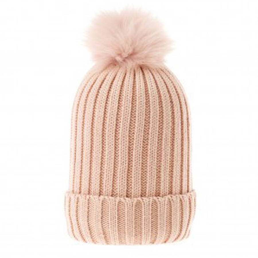 a beanie ski hat with fluffy pom pom by ciel