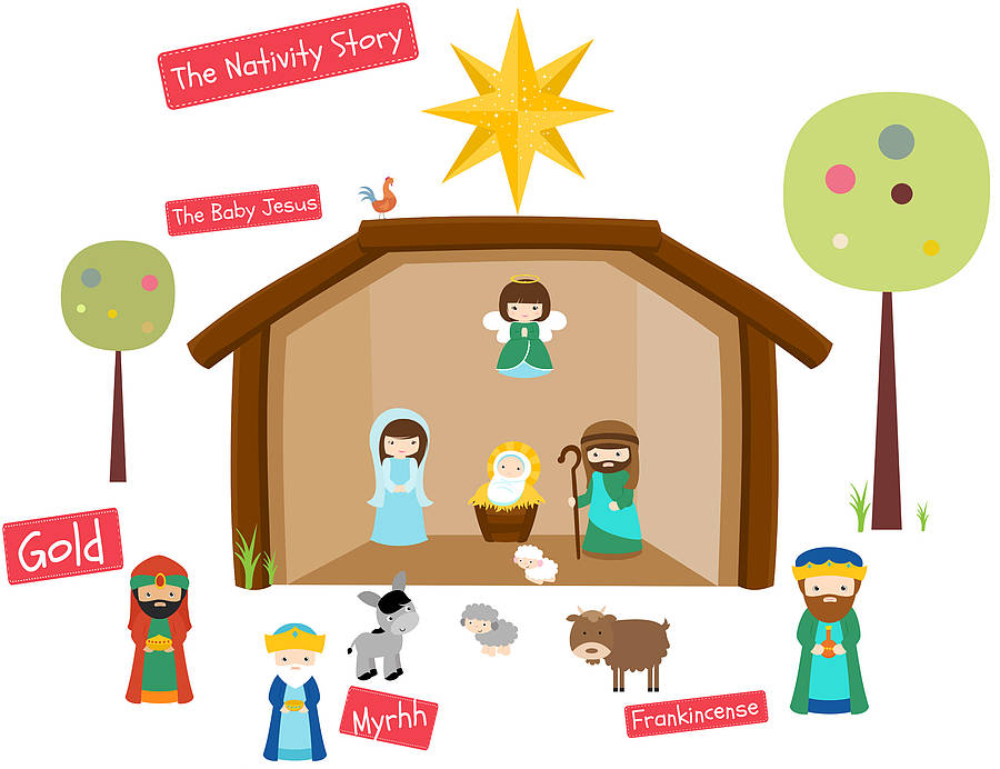 the nativity story christmas wall stickers by parkins interiors