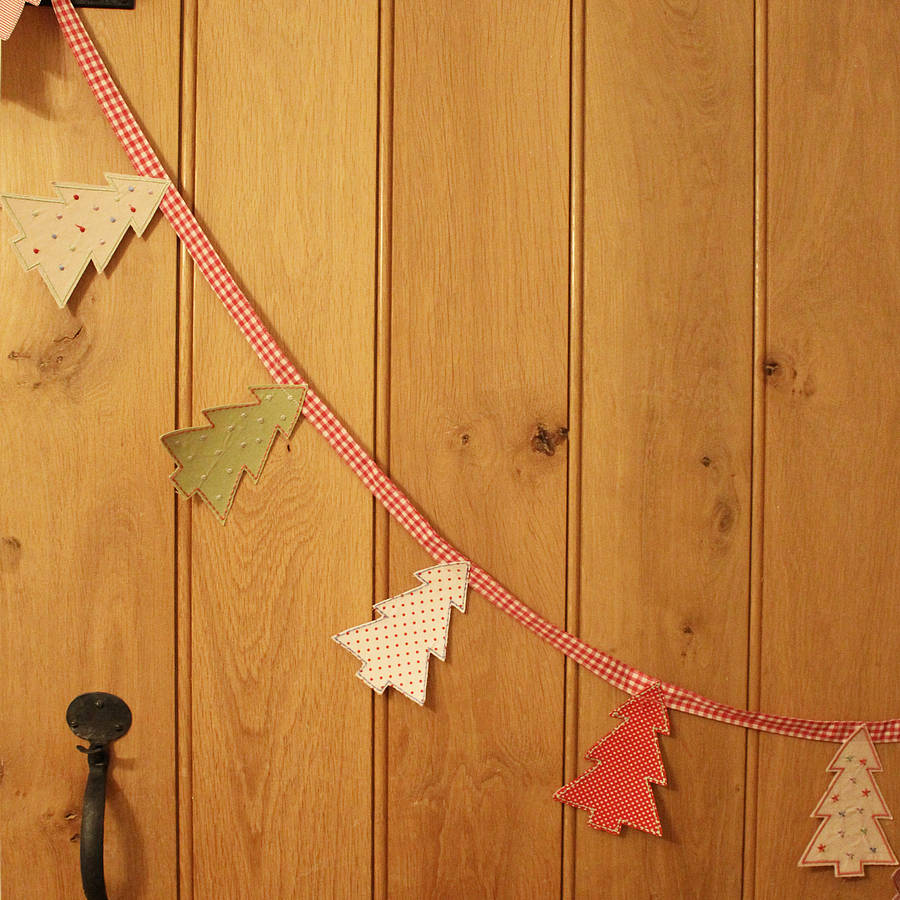 christmas tree bunting by lime tree london