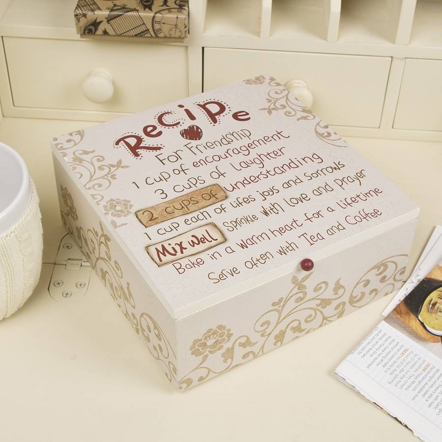 the recipe for friendship keepsake storage box by dibor