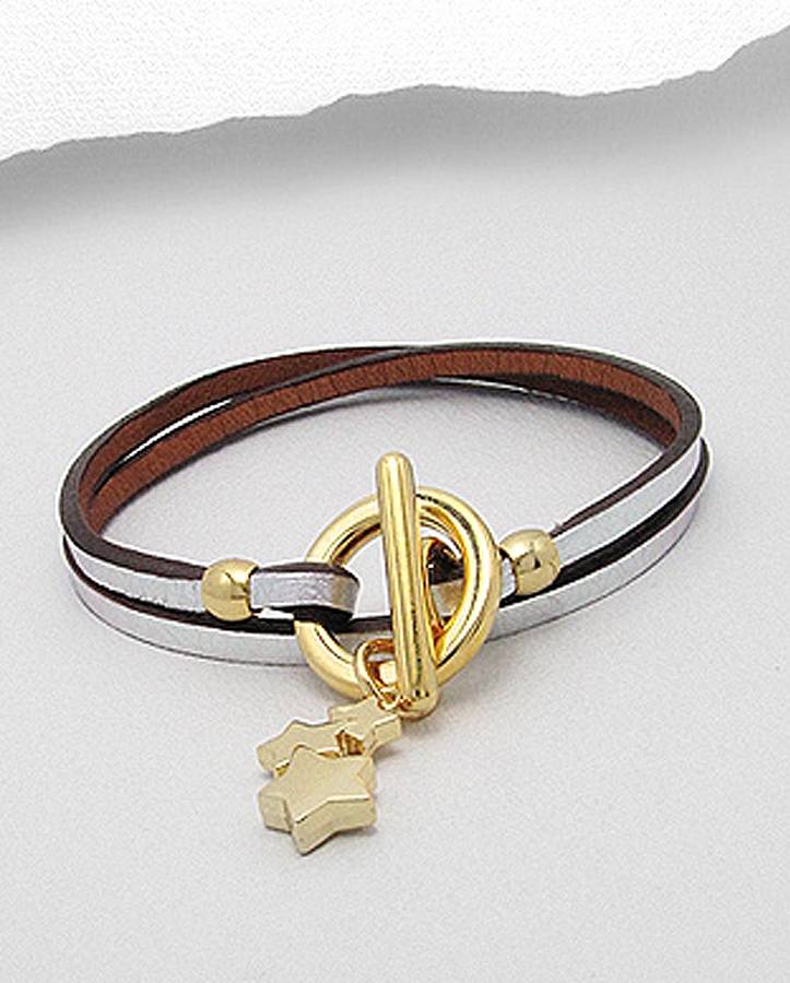 star wrap around leather bracelet by lovethelinks