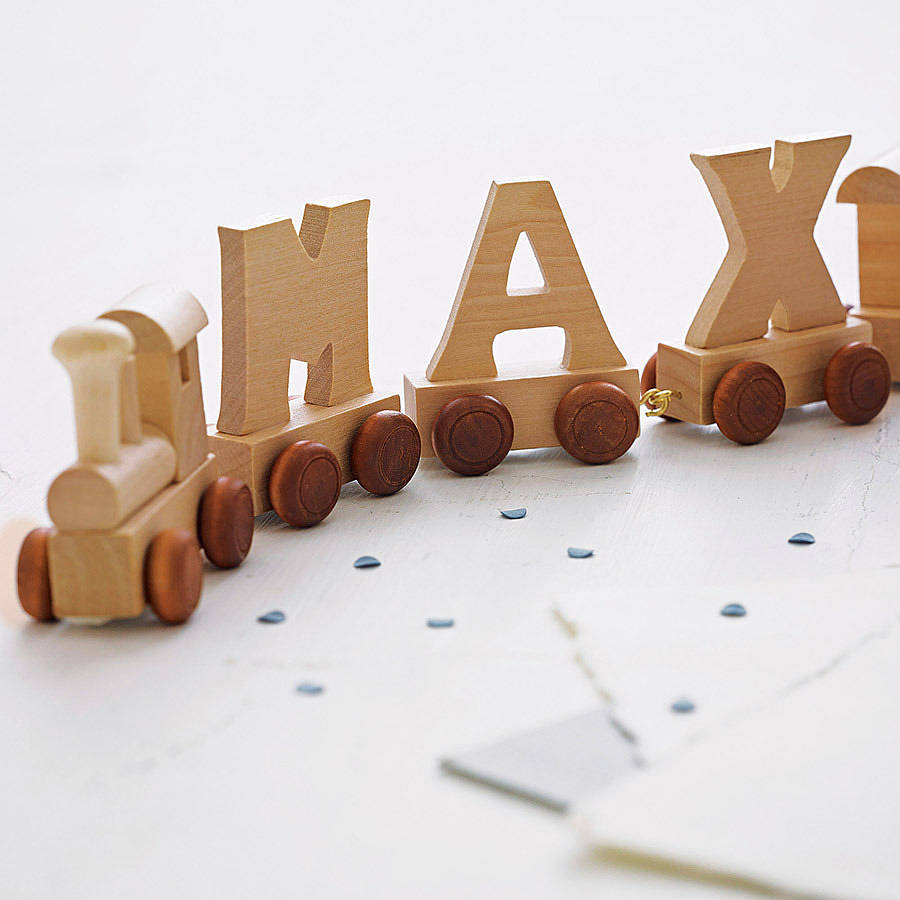 wooden train alphabet letters