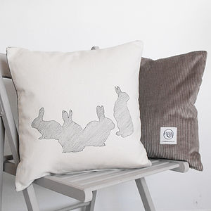 cushions with rabbits on