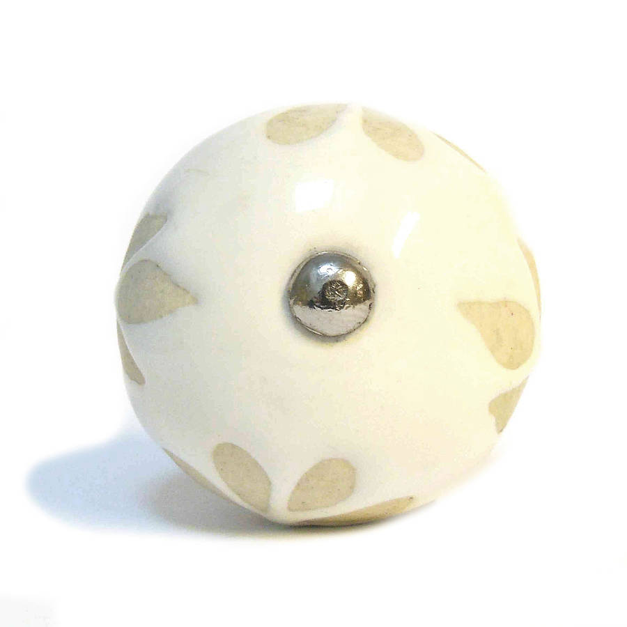 cream beige vintage porcelain cupboard knobs by pushka home