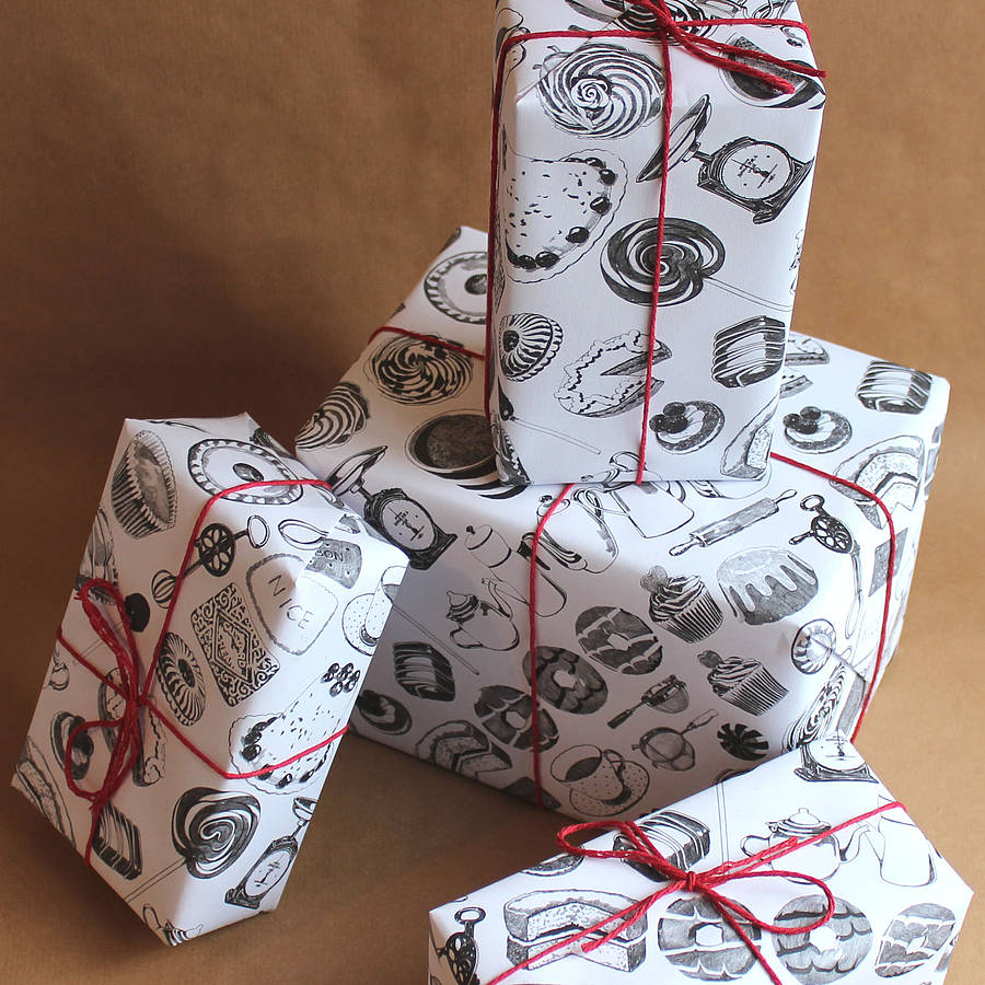 five sheets of 'baking wrapping paper' by ros shiers