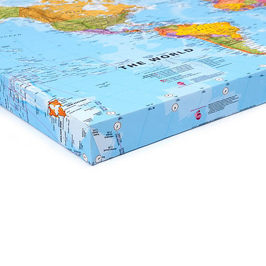 giant sized canvas world map by maps international  notonthehighstreet.com