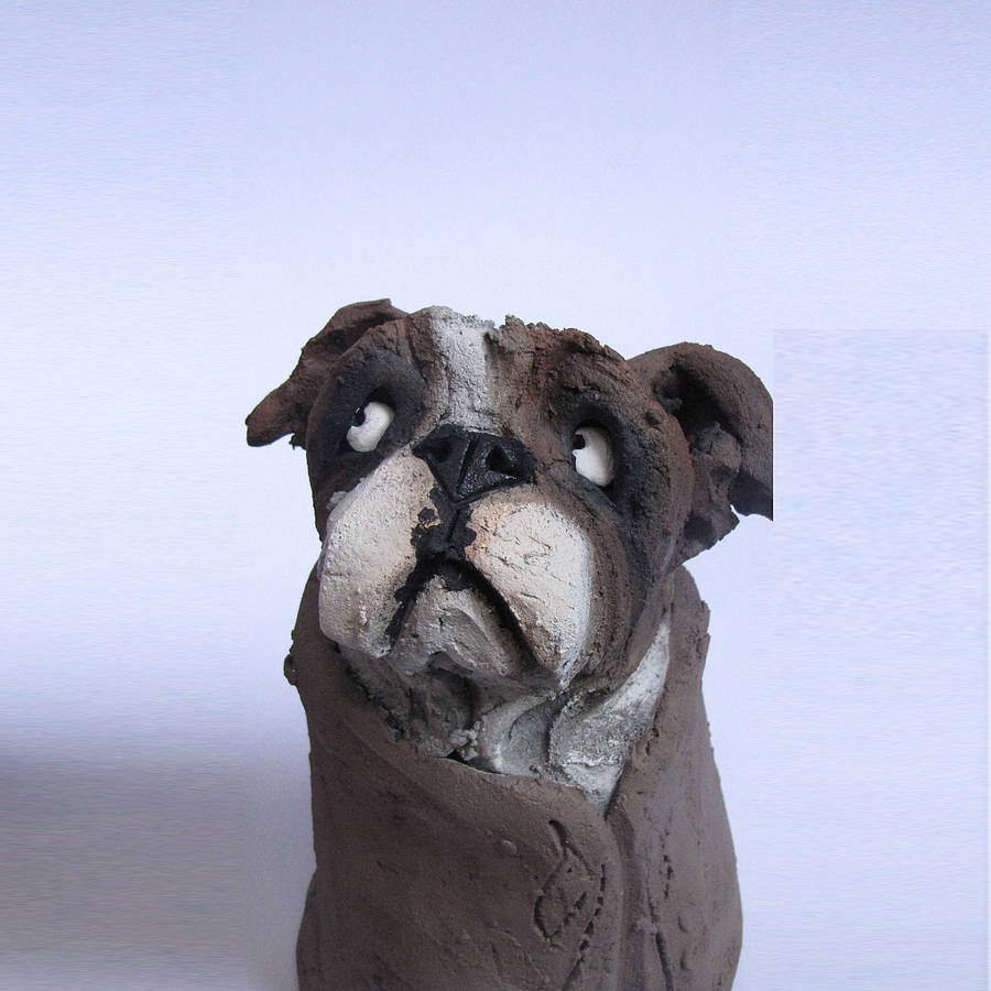 english bulldog ceramic statue