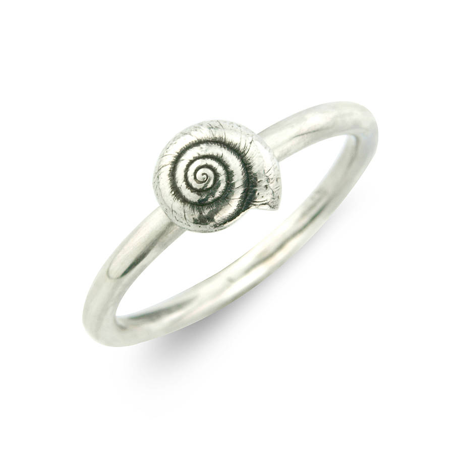 sterling silver shell ring by charlotte lowe jewellery