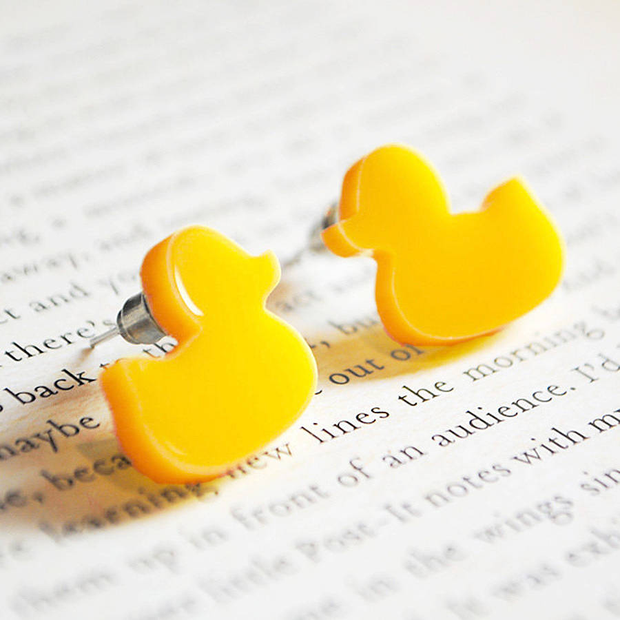 rubber duck earrings by