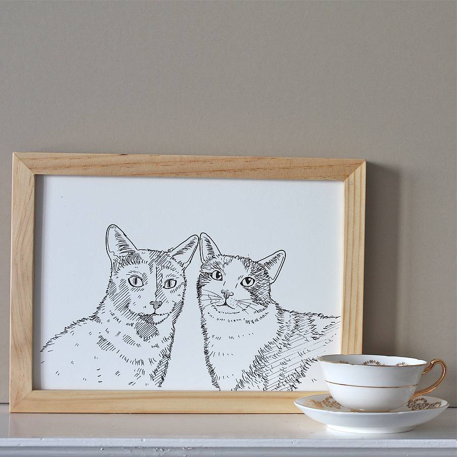 personalised pet portrait line drawings by adam regester art and