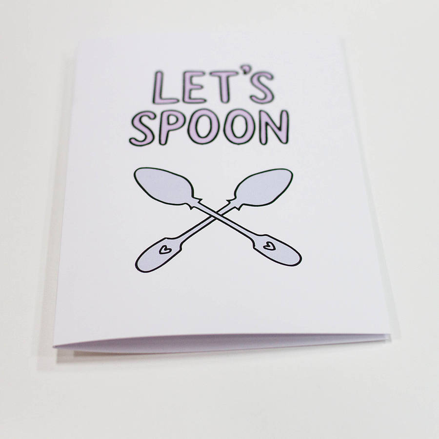 'let's spoon' card by veronica dearly
