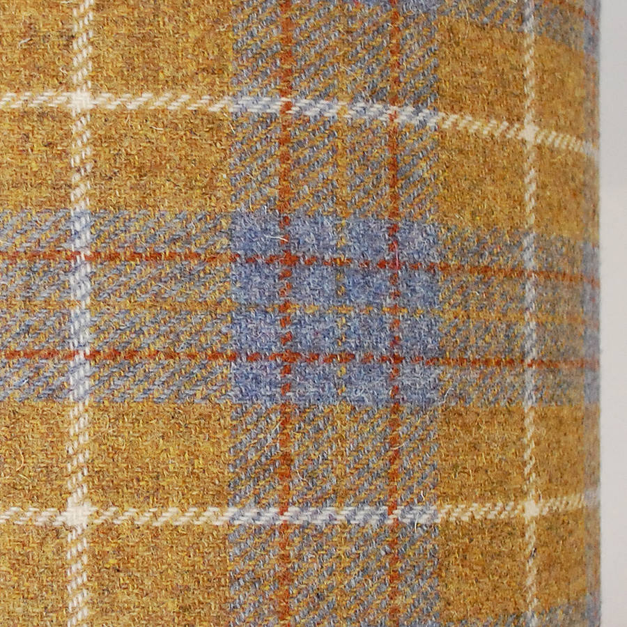 mustard yellow check harris tweed lampshade by quirk