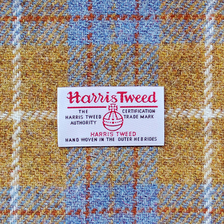 mustard yellow check harris tweed lampshade by quirk