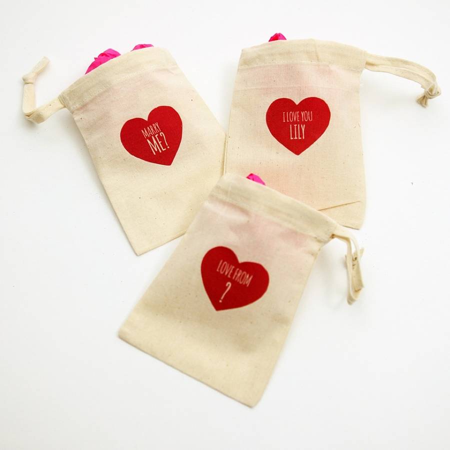 love heart personalised gift bag by postbox party