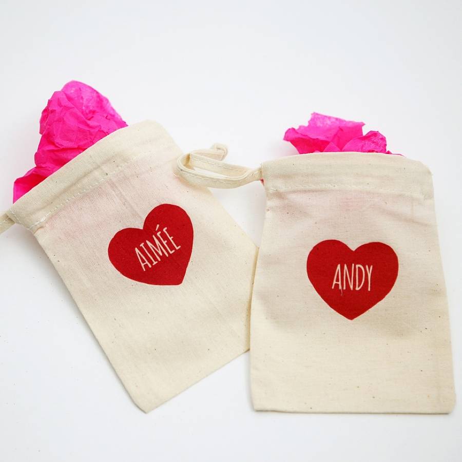 love heart personalised gift bag by postbox party